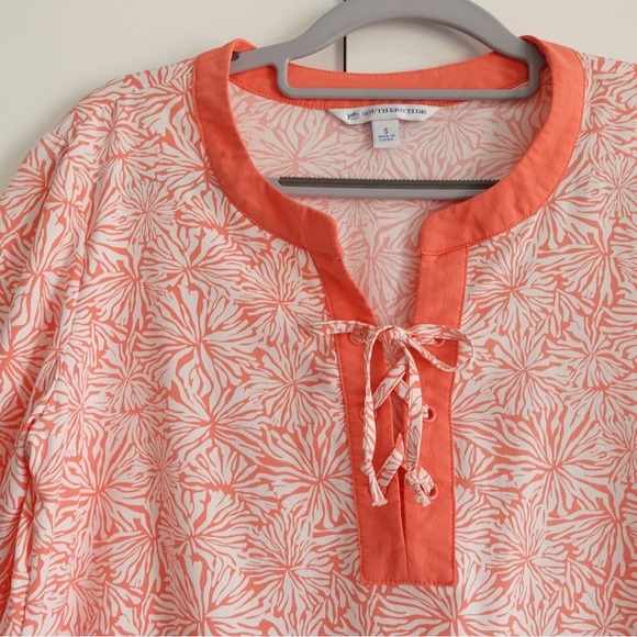 Southern Tide Hailey Printed Performance Tunic - Conch Shell Sz Small Stretch - Picture 4 of 12